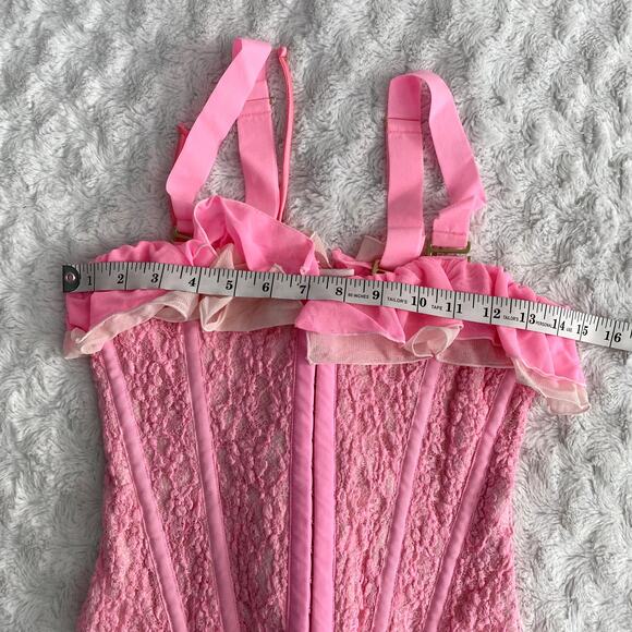 NEW Free People HAH Rose Quartz Pink Seams Like A Princess Romantic Corset Top S - Picture 7 of 8